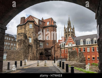 Black Gate Newcastle upon Tyne, jetzt Sitz der Gesellschaft von Antiquaries, Großbritannien. Stockfoto