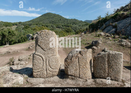 Filotosa, die prähistorische Hauptstadt Korsikas, verfügt über Dolmen, Menhire und Torrean Relikte aus der megalithischen Zeit, Frankreich Stockfoto