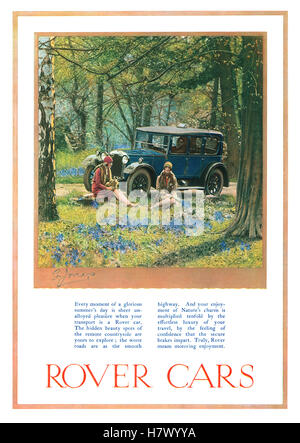 1927 britische Werbung für Rover Cars Stockfoto