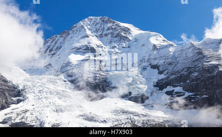 Eiger-Nordwand und Eigergletscher Stockfoto