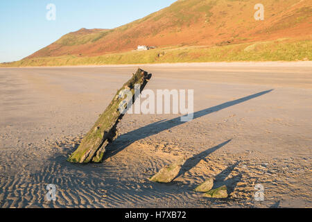 Rhosili, Rhossili, Rhossilli, Bucht, Llangenneth langenneth, Strand, Würmer, der Wurm Gower, Halbinsel, Swansea, Swansea, Wales, Großbritannien, Großbritannien, Europa, Europäischen, Stockfoto