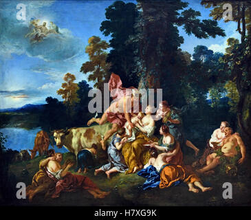 Die Bildung des Bacchus 1717 Jean Francois de Troy Frankreich Französisch 1674-1742 Stockfoto