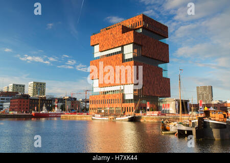 Museum Aan de Stroom (MAS), Antwerpen, Flandern, Belgien Stockfoto