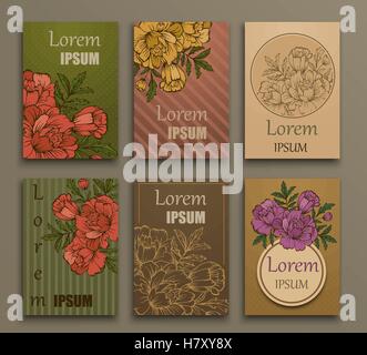 Handgezeichneten Vektor Poster mit Platz für Ihren Text. Einzigartige Template für Hochzeitskarte, speichern Sie das Datum oder invitation.Organic florale d Stock Vektor