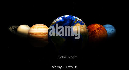 Sonnensystem und Objekten im Weltraum. Elemente dieses Bildes, eingerichtet von der NASA Stockfoto