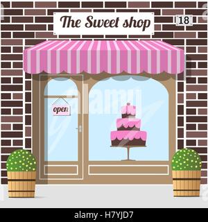 Süßwarenladen. Candy Store, Süßwaren-Shop. Stock Vektor