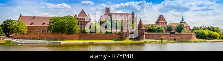 Ein Panorama von der Kreuzritterburg in Malbork, Polen. Stockfoto