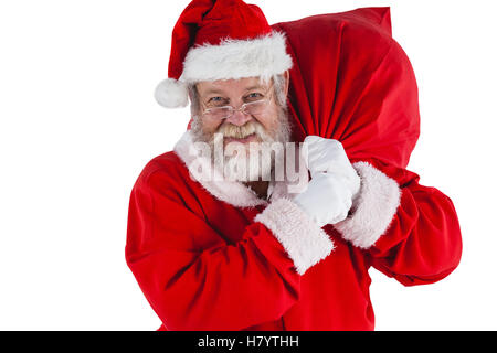 Porträt von Santa Claus Weihnachten Tasche halten Stockfoto