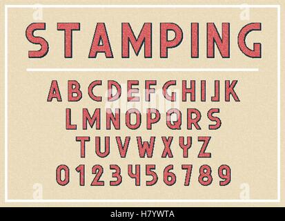 Schriftart und Abc Buchstaben drucken Typografie Vektor Illustration. Retro-Schriftart, Vintage Alphabet. Englische Schrift Kleinbuchstaben Stock Vektor