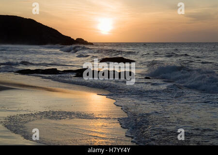 Abend Stimmung Boquita Beach in der Nähe von Playa Caribe auf der Insel Isla Margarita, Venezuela, Südamerika Stockfoto