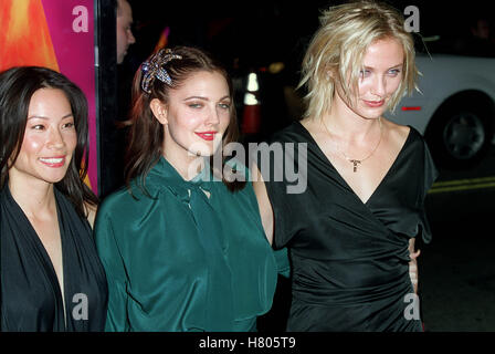 L LIU D BARRYMORE & C DIAZ "CHARLIES ANGELS LA PREMIER LA CALIFORNIA USA 22. Oktober 2000 Stockfoto