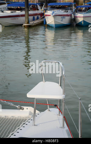 Platz auf dem Boot yacht Stockfoto