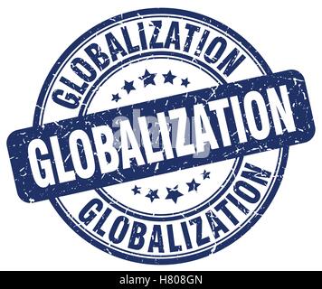 Globalisierung-blaue Grunge-Stempel Stock Vektor