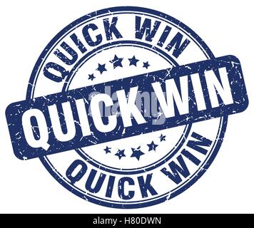 Quick-Win blau Grunge-Stempel Stock Vektor