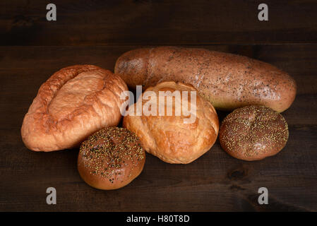 Ansicht von oben frisches Brot Stockfoto