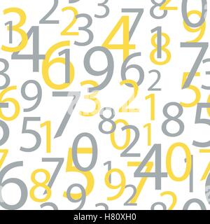 Nahtlose Muster von Zahlen auf einem weißen Hintergrund. Stock Vektor