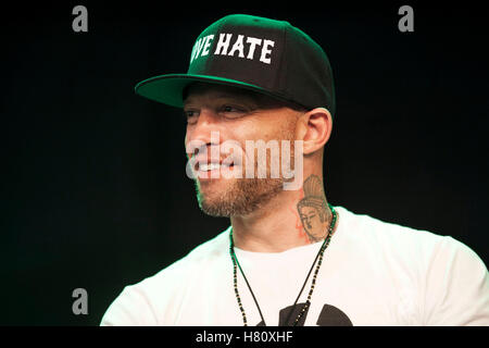 Tattoo-Künstler Ami James besucht die Tattoo Convention Kopenhagen Tinte 2013. Stockfoto