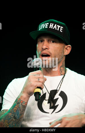 Tattoo-Künstler Ami James besucht die Tattoo Convention Kopenhagen Tinte 2013. Stockfoto