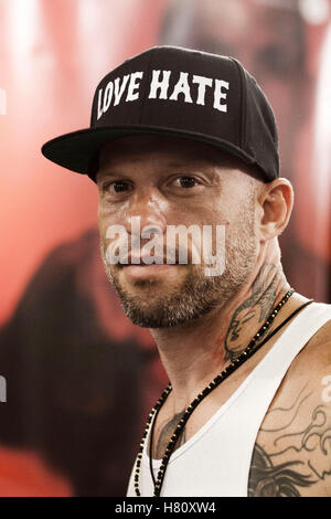 Tattoo-Künstler Ami James besucht die Tattoo Convention Kopenhagen Tinte 2013. Stockfoto