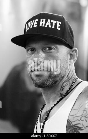 Tattoo-Künstler Ami James besucht die Tattoo Convention Kopenhagen Tinte 2013. Stockfoto