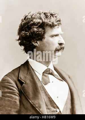 Mark Twain (1835-1910)-Foto aus dem Jahr 1869, im selben Jahr "The Innocents im Ausland, oder die neue Pilger Fortschritt" eine Reise buchen, über seine Reisen in Europa und im Heiligen Land wurde veröffentlicht. Siehe Beschreibung für mehr Informationen. Stockfoto