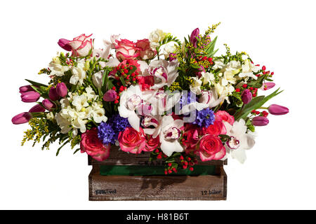 Blume Blumenstrauß Komposition für den Urlaub, Frühling Blumenstrauß für Ihren Liebling, festliche Blumenstrauß für eine weddin Stockfoto