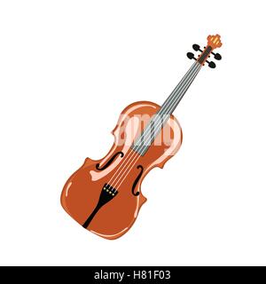 Klassische Violine. isoliert auf weiss. Vektor-illustration Stock Vektor