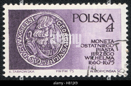 Die Briefmarke gedruckt in Polen zeigt Frederick William, Kurfürst von Brandenburg, 1975 Stockfoto