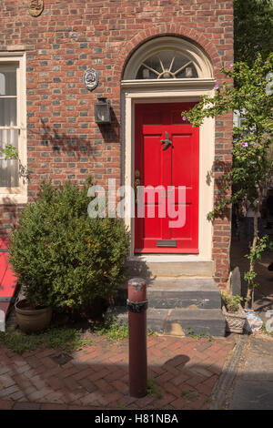 Elfreth Gasse, Nation älteste Wohnstraße, aus dem Jahre 1702, National Historic Landmark, Philadelphia, Pennsylvania, USA Stockfoto