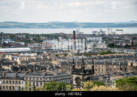 Edinburgh Stadt die Aussicht vom historischen erschossen Calton Hill Aerial Stockfoto