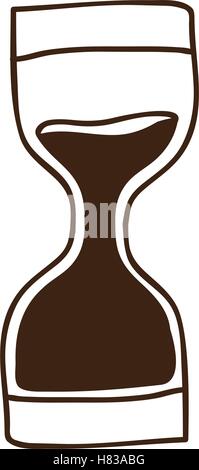 Sandclock Zeit Gerätesymbol auf weißem Hintergrund. Design zu zeichnen. Vektor-illustration Stock Vektor