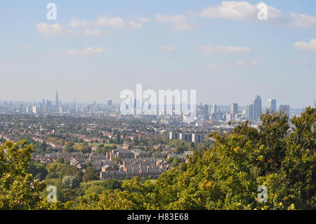 Skyline von London von Severndroog Burg Stockfoto