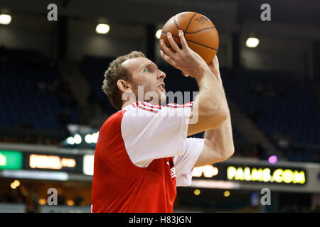 Januar 19, 2011, Sacramento, Ca, USA; Portland Trail Blazers Power Forward sean Markierungen (4) nach dem Aufwärmen vor dem Spiel gegen die Sacramento Kings in der Arco Arena. Portland Sacramento besiegt 94-90 in den überstunden. Stockfoto