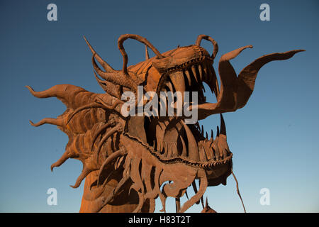 Ricard Breceda Metall-Skulpturen in Borrego Springs Desert Stockfoto