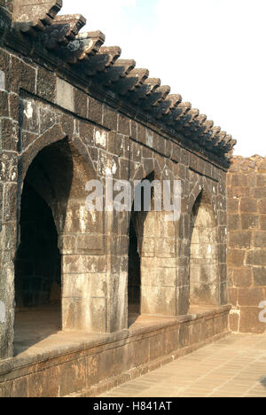 Raigad ist ein Hügel Fort in Mahad, Raigad Bezirk von Maharashtra, Indien. Es ist eine der stärksten Festungen auf dem Deccan Plateau Stockfoto