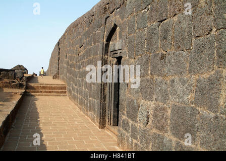 Raigad ist ein Hügel Fort in Mahad, Raigad Bezirk von Maharashtra, Indien. Es ist eine der stärksten Festungen auf dem Deccan Plateau Stockfoto