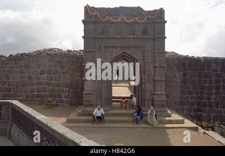 Jagadishwar Tor des Tempels in Raigad Fort, Indien Stockfoto