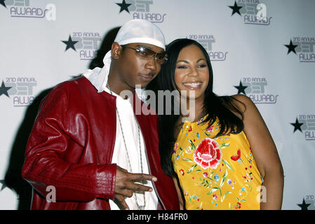 JA RULE & ASHANTI 2. BET AWARDS NOMIMATIONS KODAK THEATRE HOLLYWOOD LOS ANGELES USA 14. Mai 2002 Stockfoto