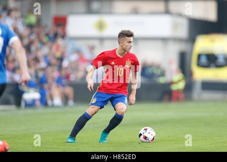 Das Estadio Municipal Pasaron, Pontevedra, Spanien. 10. Oktober 2016. Denis Suarez (ESP), 10. Oktober 2016 - Fußball: UEFA unter 21 Championship Qualifikationsrunde match zwischen U21-Spanien U21-Estland 5: 0 im Estadio Municipal Pasaron, Pontevedra, Spanien. © Mutsu Kawamori/AFLO/Alamy Live-Nachrichten Stockfoto