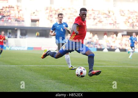 Das Estadio Municipal Pasaron, Pontevedra, Spanien. 10. Oktober 2016. Inaki Williams (ESP), 10. Oktober 2016 - Fußball: UEFA unter 21 Championship Qualifikationsrunde match zwischen U21-Spanien U21-Estland 5: 0 im Estadio Municipal Pasaron, Pontevedra, Spanien. © Mutsu Kawamori/AFLO/Alamy Live-Nachrichten Stockfoto