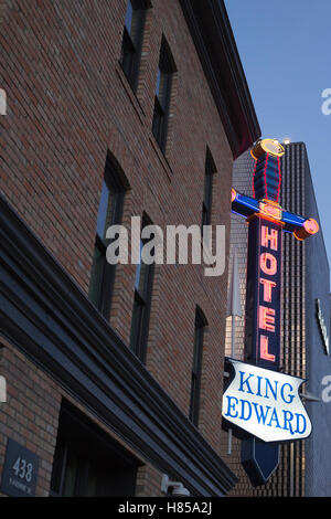 King Edward Hotel, ursprünglich im Jahre 1905 gebaut und restauriert Stein für Stein als Teil des neuen Studio Bell National Music Centre im Jahr 2016 Stockfoto