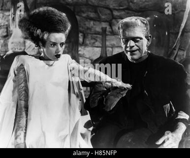 Frankensteins Fotoarbeit, (die Braut von FRANKENSTEIN) USA 1935, Regie: James Whale, ELSA LANCHESTER, BORIS KARLOFF, Stichwort: Monster Stockfoto