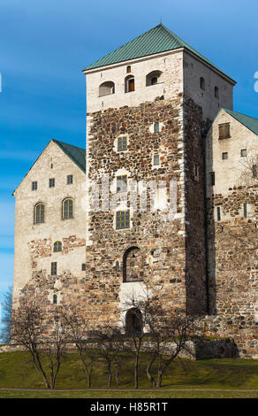 Turku - schwedische Schloss in Turku (Finnland), die in der Nähe der modernen Auffassung von der Herrschaft von König Gustav Vasa erworben hat Stockfoto