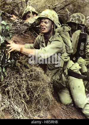 Sterben die Hölle von Okinawa, (HALLS OF MONTEZUMA) USA 1951, Regie: Lewis Milestone, RICHARD WIDMARK, Stichwort: Uniform, Soldat Stockfoto