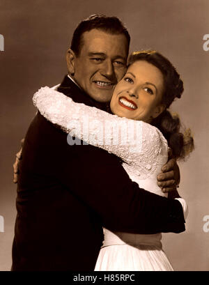 Der Sieger, (THE QUIET MAN) USA 1952, Regie: John Ford, JOHN WAYNE + MAUREEN O'HARA, Stichwort: Fotoarbeit, Umarmung Stockfoto