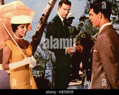 Erfolgssichere Erde, (ISLAND IN THE SUN) USA 1957, Regie: Robert Rossen, JOAN COLLINS, MICHAEL RENNIE, STEPHEN BOYD, Key: Sonnenschirm Stockfoto