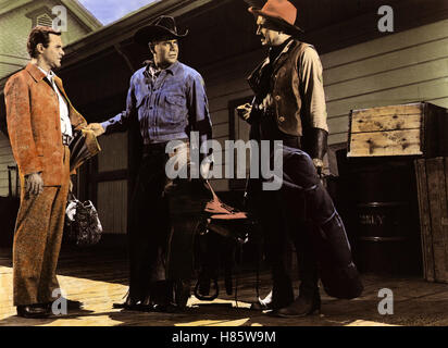 Western / Schon Bei Seiner Ankunft Auf der Ranch, Fällt Harris (JACK LEMMON) Durch seine Ungeeignete Kleidung Auf. (JACK LEMMON, GLENN FORD Und VICTOR M. MENDOZA) / Stockfoto