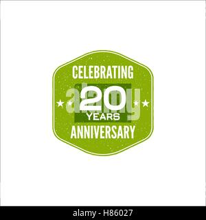 Feiert 20 Jahre Jubiläum Abzeichen, Zeichen und Emblem. Retro-Design. Leicht zu bearbeiten und Ihre Zahl, Text zu verwenden. Vektor-Illustration isoliert auf weißem Hintergrund. Stock Vektor