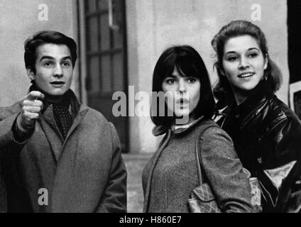 Masculin - Feminin Oder: sterben Kinder von Marx Und Coca Cola (MASCULIN - FEMININ) F-SWE 1966 s/w, Regie: Jean-Luc Godard, JEAN-PIERRE LEAUD, CHANTAL GOYA, CATHERINE-ISABELLE DUPORT Stockfoto