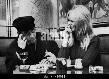 Masculin - Feminin Oder: sterben Kinder von Marx Und Coca Cola (MASCULIN - FEMININ) F-SWE 1966 s/w, Regie: Jean-Luc Godard, ANTOINE BOURSEILLER, BRIGITTE BARDOT, Stichwort: Cafe, Bistro Stockfoto